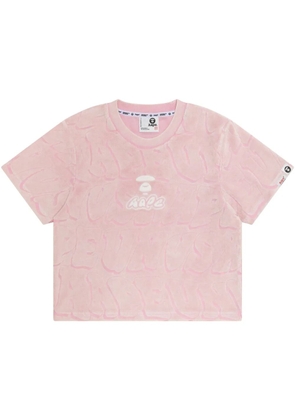 A BATHING APE® logo-embroidered T-shirt - Pink