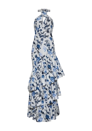 Cara Cara floral-print ruffled dress - White