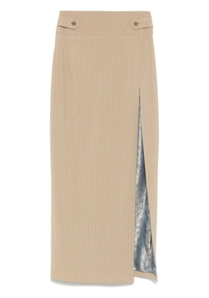 MITILIANE COUTURE pinstriped maxi skirt - Neutrals