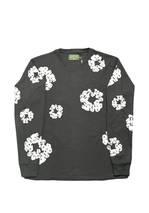 Denim Tears rhinestone wreath thermal T-shirt - Grey