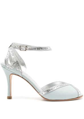Sarah Chofakian Gelee 75mm metallic-finish sandals - Blue