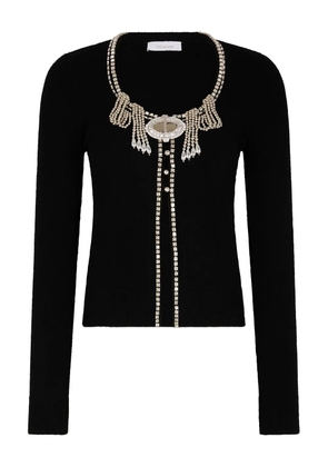 Rabanne jeweled-embroidered cardigan - Black
