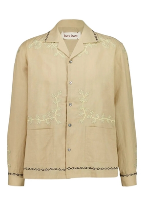Baziszt Gevrey embroidered long-sleeve shirt - Neutrals