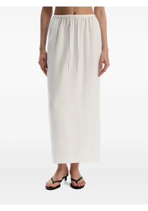 12 STOREEZ drawstring-waist linen skirt - White
