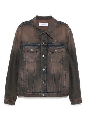 Off-White overdyed denim skate jacket - Brown