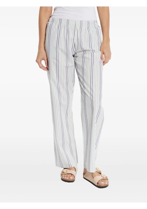 Hanro striped elastic-waist pajamas pants - White