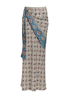 Rabanne printed maxi skirt - Neutrals