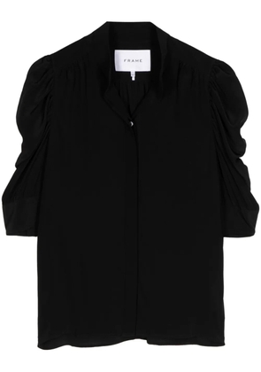 FRAME ruched silk blouse - Black