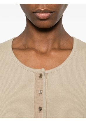 LEMAIRE fitted henley in jersey - Neutrals