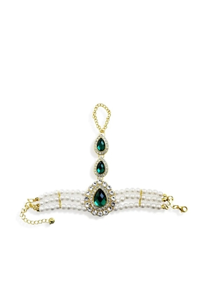HZMER JEWELLERY crystal-embellished bracelet - Green