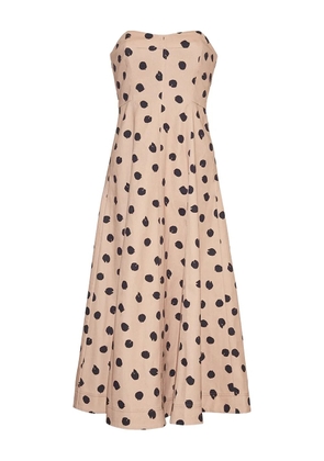 Cara Cara spots-print strapless midi day dress - Neutrals