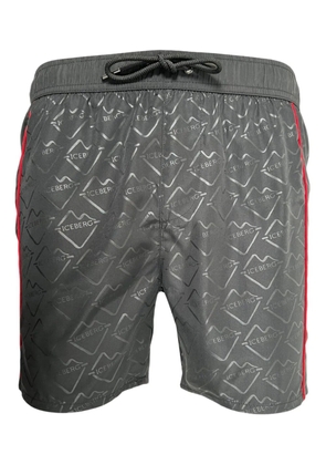Iceberg logo-pattern swim shorts - Black
