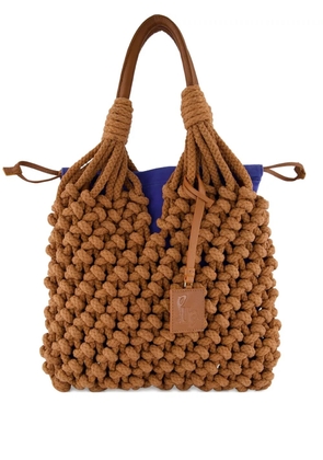 PAULA Bella knotted rope tote bag - Brown