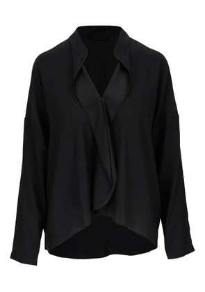 Zero + Maria Cornejo draped-collar blouse - Black