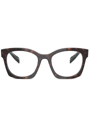 Prada Eyewear geometric-frame glasses - Brown