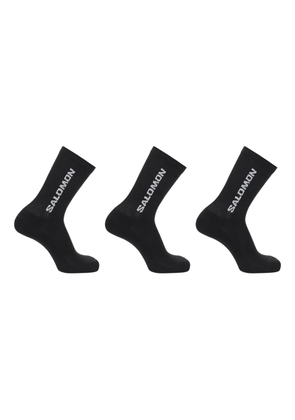 Salomon logo-intarsia socks (set of three) - Black