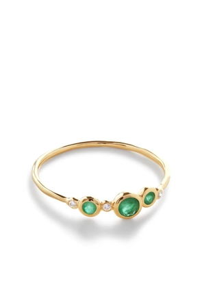 Monica Vinader 14kt yellow gold Siren diamond and emerald ring