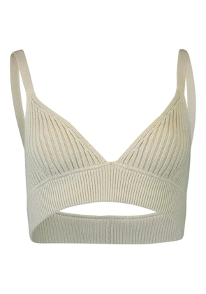 Michael Kors Collection ribbed cashmere bra top - Neutrals