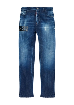DSQUARED2 distressed logo jeans - Blue
