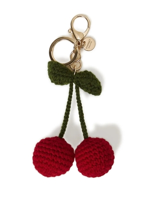 TWINSET cherries crocheted keyring - Red