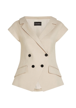 Karl Lagerfeld short-sleeve double-breasted top - Neutrals