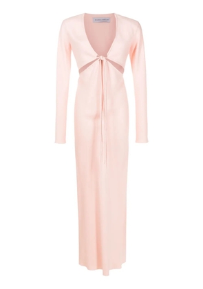 Gloria Coelho V-neck satin maxi dress - Pink