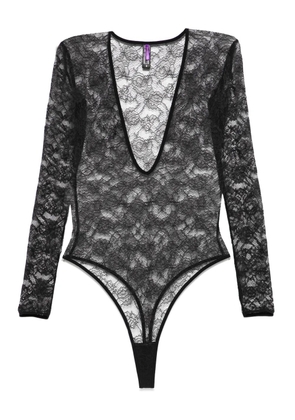 Maison Close Flashback V-neck bodysuit - Black