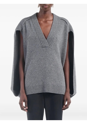 Maria McManus V-neck cape - Grey