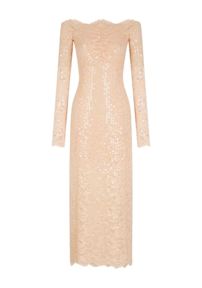 Rabanne sequined long-sleeve maxi dress - Pink
