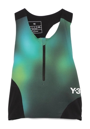 Y-3 abstract-print performance top - Green