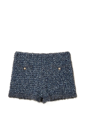 TWINSET frayed knit shorts - Blue
