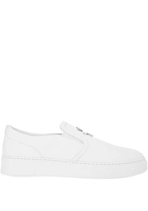 Philipp Plein leather slip-on sneakers - White