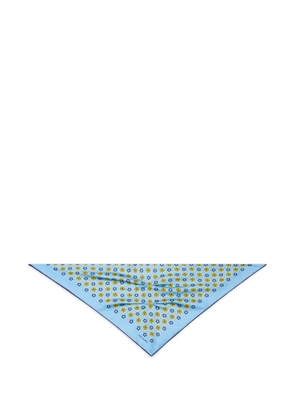 Tory Burch floral logo triangle scarf - Blue