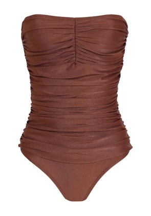 Lygia & Nanny Melissa ruched strapless swimsuit - Brown