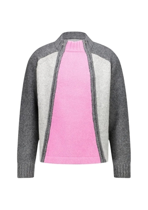 GmbH Ghassan zip colourblock sweater - Grey