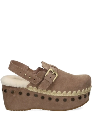 Mou 67mm stud-embellished mules - Neutrals