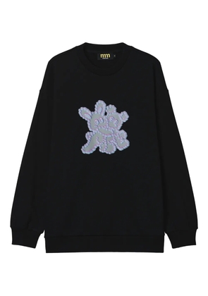 Mini Cream appliqué sweatshirt - Black
