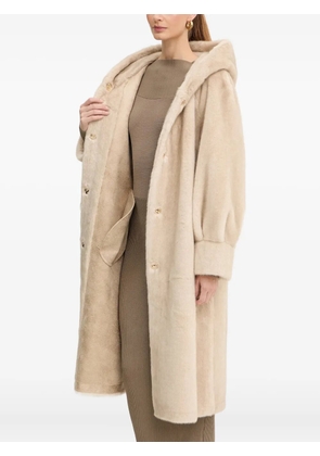 LUISA SPAGNOLI Savelli hooded buttoned coat - Neutrals