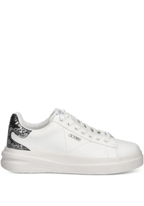 GUESS USA Elbina leather sequin-heel sneakers - White