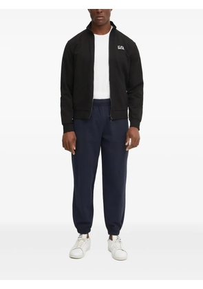 Ea7 Emporio Armani logo-plaque zip-up sweatshirt - Black
