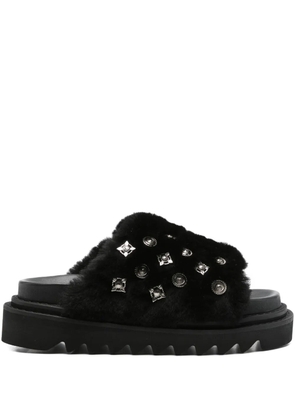 Toga Pulla 40mm shearling studded sandals - Black