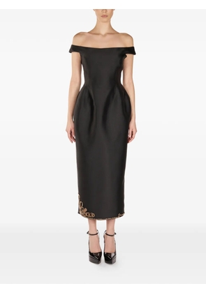 ARAFTU off-shoulder embellished midi dress - Black