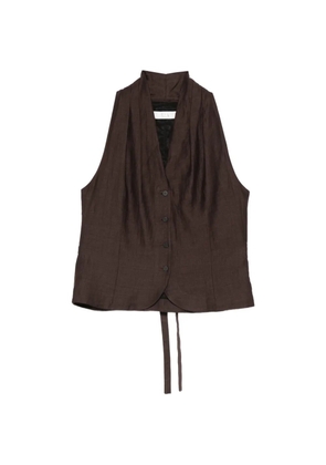 Tela button tie waistcoat - Brown