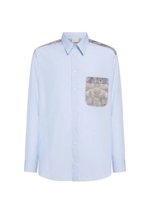 Pierre-Louis Mascia Alorhi tapestry-print chest-pocket shirt - Blue