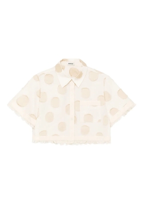 Simkhai Topanga polka-dot frayed shirt - Neutrals