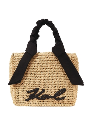 Karl Lagerfeld Signature scarf beach bag - Neutrals