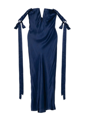 Alejandra Alonso Rojas plunging bias-cut gown - Blue