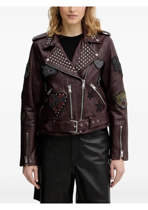 AllSaints College leather biker jacket - Brown