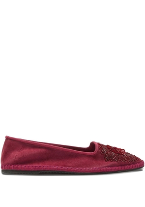 MALIPARMI beaded suede ballet flats - Red