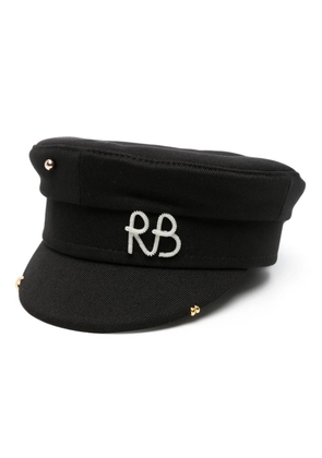 Ruslan Baginskiy Pierced baker boy cap - Black